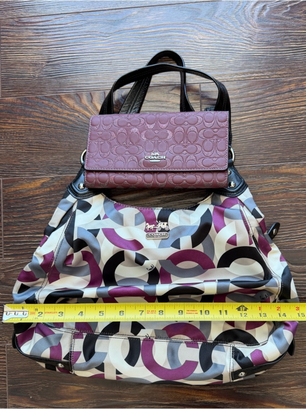 Coach Purple Signature Tote and Wallet Set. BNWT